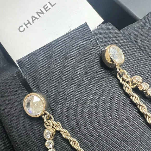 RARE CHANEL DOUBLE DANGLE EARRINGS - Picture 14 of 17